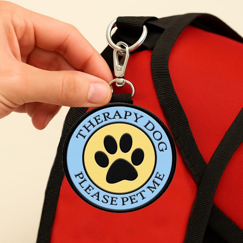 WORKINGSERVICEDOG.COM Therapy Dog ID Patch Tag - Double-Sided, Hangs from Therapy Dog Vest, Harness, or Leash - Image 3